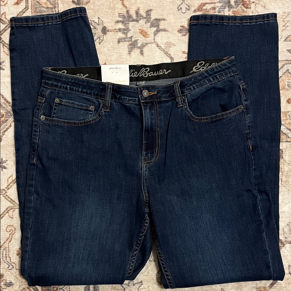 Eddie Bauer Men’s Flex Comfort Denim Regular Fit Jeans (34x34) NWT